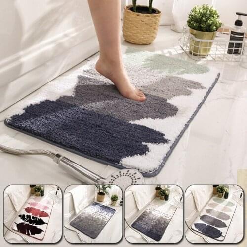 Simplicity Bathroom Carpet Nordic Water Absorption Flocking Anti-Slip Carpet Entrance Soft Mat Bedroom Home Decor Rugs