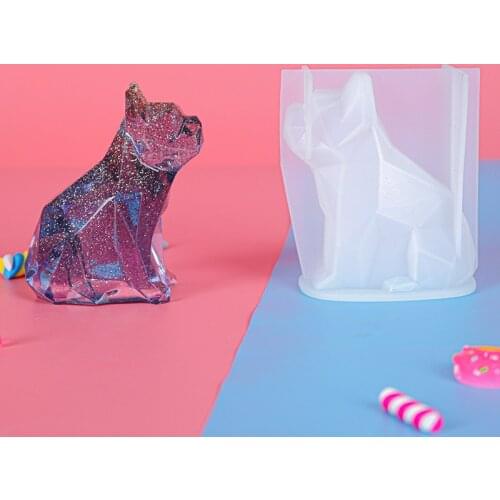 Cute French Bulldog Silicone Mold for Resin Epoxy UV DIY Crystal Handmade Crafts Home Decorations