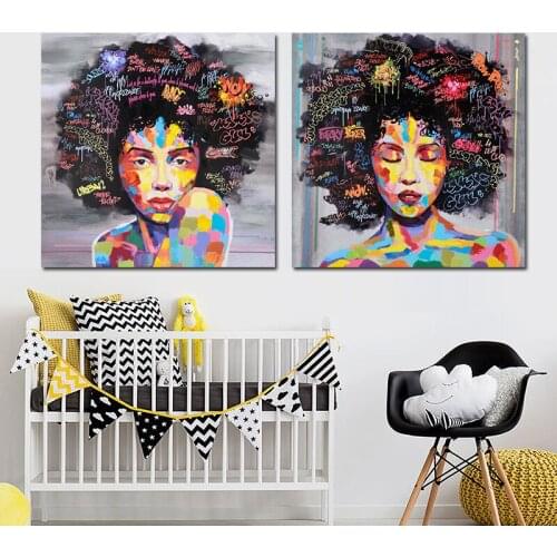 Nude American Women African Portrait Canvas Painting Posters and Prints Scandinavian Wall Art Wall Picture for Living Room Decor