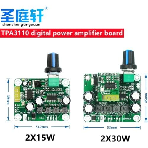 5V TPA3110 Digital Stereo Power Amplifier Board Class D Bluetooth 4.2 Power Amplifier Board 15W Power Amplifier Board