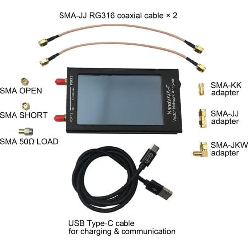 1.5GHz NanoVNA-F VNA HF VHF UHF Vector Network Antenna Analyzer + 4.3 inch IPS LCD + Metal Case + 5000mAh Battery