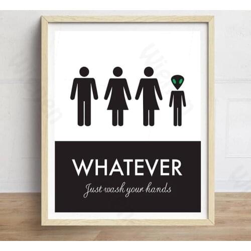 Funny Toilet Sign Canvas Painting HD Print Wall Art Poster Wash Your Hands Public Toilet Bathroom Home Decoration Mural No Frame