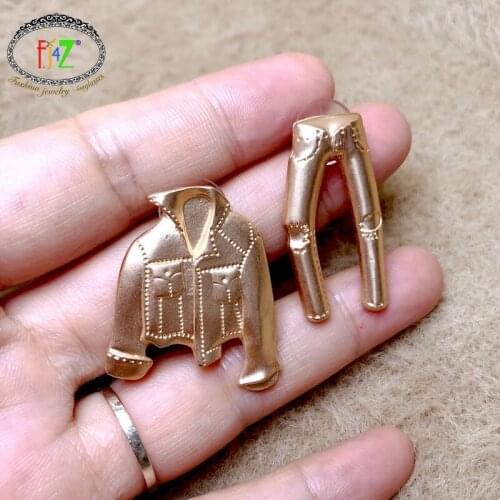F.J4Z Punk Stud Earrings for Women Fashion Alloy Jacket & Jeans Mix-matched Stud Earrings Ladies Stylish Gifts Jewelry