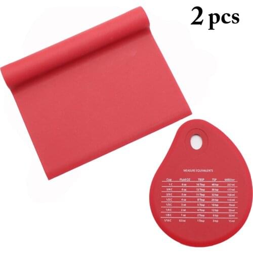 2Pcs Flexible Dough Scraper Silicone Dough Spatula Bowl Scraper With Scale Baking Food-Safe Dough Cutter Flexible Scraper Bench