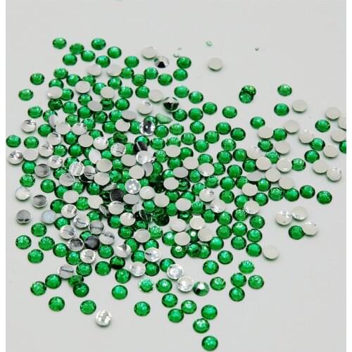 2016 NEW 5000pcs/lot Green Zircon Color 3D Glue On Non-hotfix rhinestone DIY Flatback Acrylic Nail Art Rhinestones