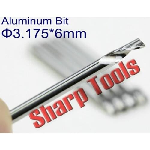 3.175mm CEL6-10mm 1 Flute End Mill Aluminum Milling Cutter 5pc Tungsten Carbide Engraving Router Bit CNC Tool Aluminium Cutters