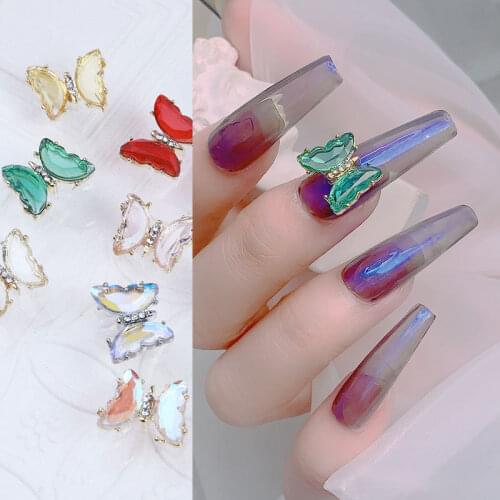 3D AB Rhinestone Butterfly Glitter Nail Art Decorations Fashion Nail Polish Decals Metal Jewelry Accessories Manicure Tools