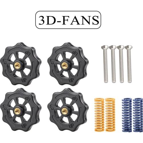3D Printer Parts Heated Bed Spring Leveling Kit Adjustment Nut+Springs+ Screw Heatbed Kit For CR-10 Ender 3 MK3 hotbed