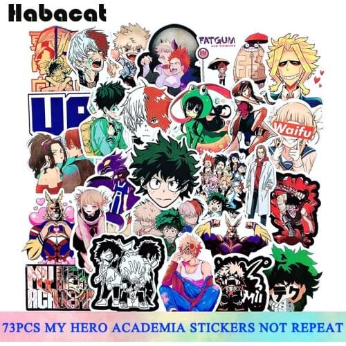 73 Pcs/Lot My Hero Academia Suitcase Stickers For Motorcycle Skateboard Laptop Izuku Midoriya Anime Character Decals Toy Sticker