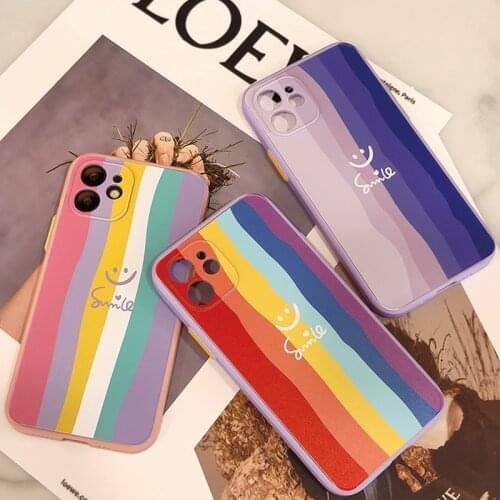 Telephone Case for Xiaomi POCO X3 NFC F2 Pro M3 M2 Reloaded Camera Lens Protection Mobile Phone Back Cover Cartoon Rainbow