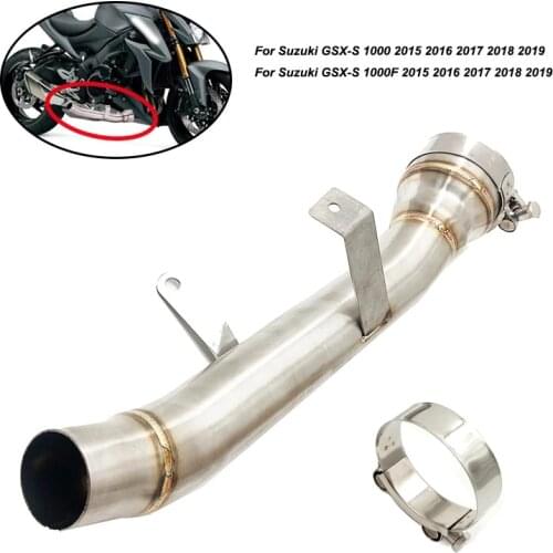 For Suzuki GSX-S1000 GSX-S1000F 2015 2016 2017 2018 2019 Stainless Steel Decat Race Eliminator Exhaust Link Pipe GSXS1000 S1000F
