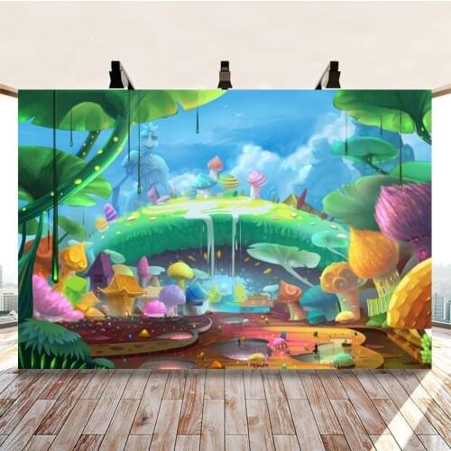 Cartoon Forest Wonderland Fantasy Background for Portrait Photography Birthday Decors Backdrops Photocall Studio Accessories