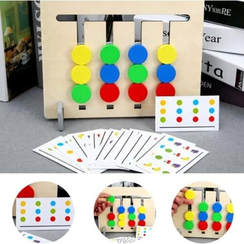 Fruit Matching Toy Wooden Childrens Logical Reasoning Training Toy Four-Color Fruit Double-Sided Educational Childrens Toy