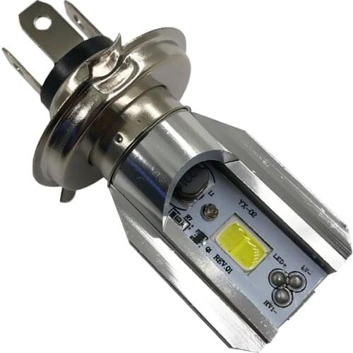 H4 BA20D DC 6V-80V 6W 6500K COB LED Motorcycle Hi/Lo Beam Headlight Bulb Waterproof and Anti-Corrosion