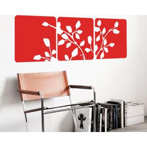 Art Design Beautiful tree leaves Wall sticker Vinyl Square Flowers Wall decals Modern Plane home decor for living room bedroom