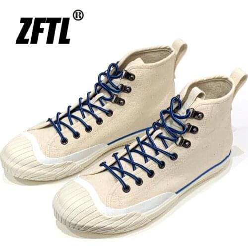 ZFTL vulcanized shoes men canvas shoes high quality vintage vintage Retro tooling Japanese style high-top mens vulcanized shoes