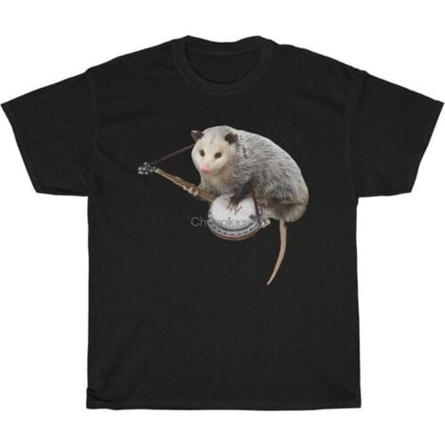 Possum Playing Banjo Classic T shirt Cute Animal Opossum Lover Tee Marvin the Possum Daddy O'Possum The Roadkill
