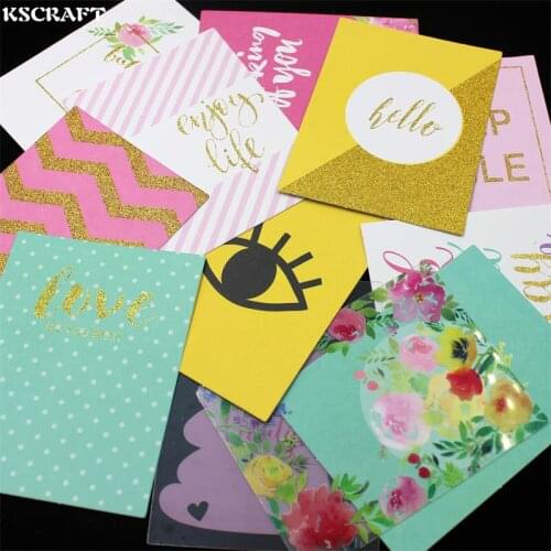 KSCRAFT 3*4inch Double-side Printed Keep Smile Paper Pocket Cards for Scrapbooking DIY Projects/Photo Album/Card Making Crafts