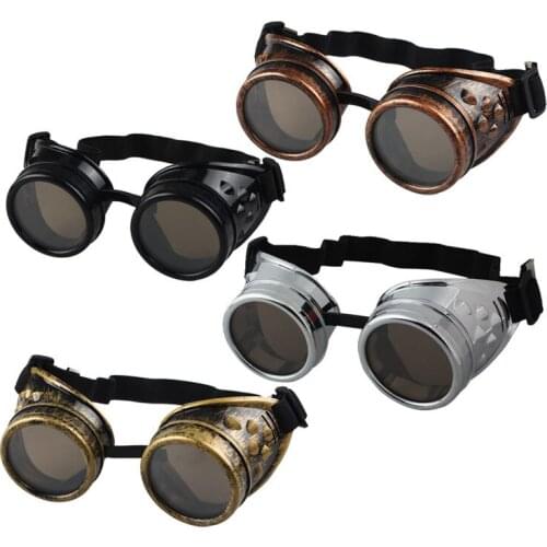 Fashion Heavy Metal Steampunk Motorcycle Glasses Gothic Style Driver Goggle Protective Glasses for Cosplay Halloween Decorations