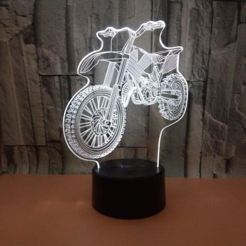 Motorcycle 3d Nightlight Touch Colorful Visual Led Night Light Mini Novelty Usb Led Kids Lamp Veilleuse Enfant 3d Light