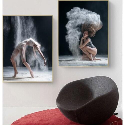 Wall Posters Sexy Dancing Girl Canvas Painting for Interior Living Room Frameless Woman Picture Home Design Room Decor