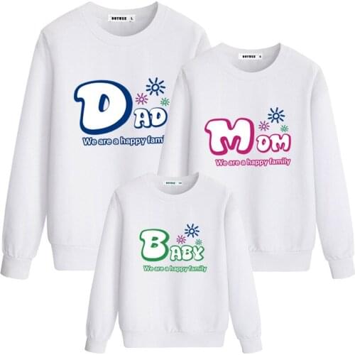 Family Matching Clothes Look Father Mother Son Daughter Outfits Clothing T Shirt Mommy Daddy and Me Baby Boy Girl Hoodies CA249
