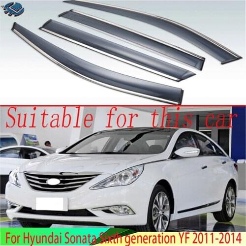 For Hyundai Sonata MK8 2011 2012 2013 2014 Plastic Exterior Visor Vent Shades Window Sun Rain Guard Deflector 4pcs