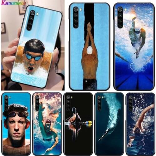 Michael Phelps Swimming for OPPO Reno 2 Z 2Z 2F 3 4 5 Pro 5G 4Z 4SE 5F ACE F7 A5 A9 2020 Black Phone Case Soft Cover Shell