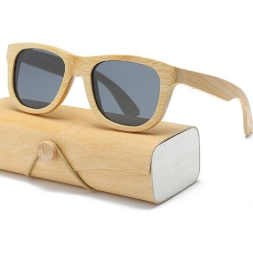 Polarized Wood bamboo Sunglasses Men women Polaroid square for men women Mirror Sun Glasses retro de sol eyewear 2018 Handmade