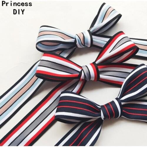 Princess DIY 5M Gift Flower Wrapping 4cm Striped Ribbon Grosgrain Twill Herringbone Tape DIY Hair Bow Wedding Baking Material