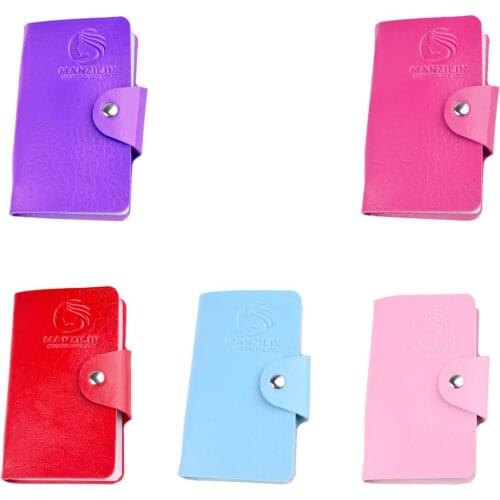 5 Colors New PU Nail Art Stamper Plates Stamping Template Storage Bag Rectangular Seal Card Package Organizer Holder B0002