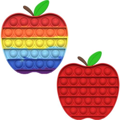 Push Bubble Toy Apple Shaped Concentration Autism Special Needs Bubble Sensory Toy for Kids Adults