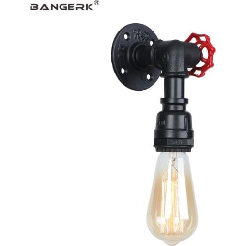 Retro Loft Industrial Sconce Wall Lights LED Home Decor Edison Wall Lamp Black Iron Water Pipe Indoor Lighting Lamparas Pared