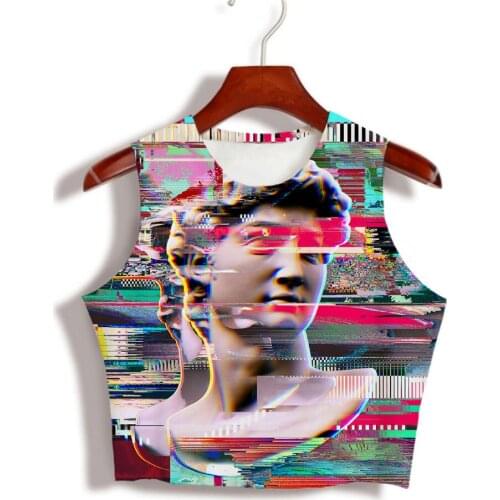 Custom Made your own designs Sublimation Print Static Art - Unique Print Milk Silk sleeveless Crop Tops
