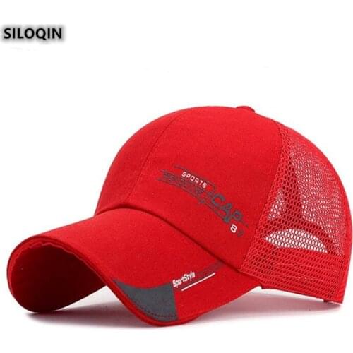 SILOQIN Trend Mens Hat Summer Fashion Mesh Breathable Baseball Caps For Womens Adjustable Size Outdoor Sports Snapback Cap New
