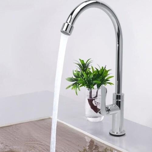 Water Faucet Tap Household Kitchen Water Faucet Tap Chrome Plated Bathroom Kitchen Faucet G1/2in