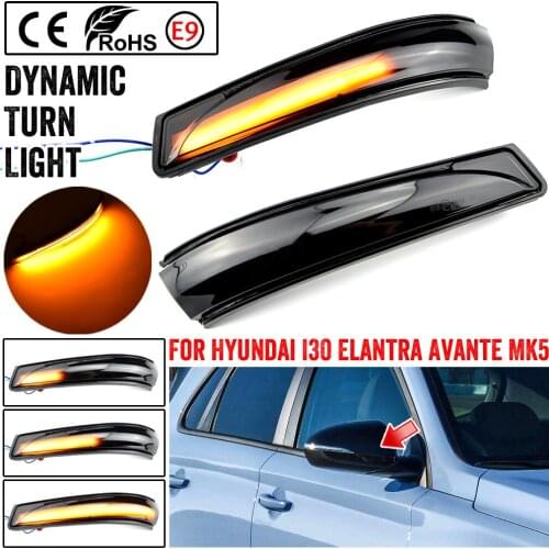 LED Dynamic Side Mirror Indicator Blinker Sequential Light For Hyundai Elantra GT Avante MK5 MD UD 11-15 Veloster i30 GD