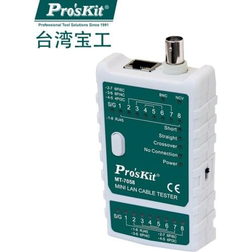 ProsKit MT-7058 Mini BNC Cable Tester Multifunctional Network Tester Wireless Wire Voltage Detecto Cable Tracker Checker