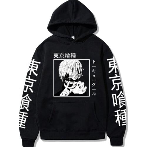 Tokyo Ghoul Kaneki Ken Eyes Japan Anime Hoodies Pullover Cartoon Loose Hip Hop Sweatshirt Punk Streetwear Harajuku Women Hoodies