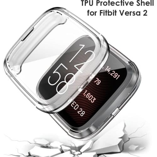 TPU Smart Watch Screen Full Cover for Fitbit Versa 2 /Fitbit Versa 2 SE Bumper Case Electroplating Protective Shell
