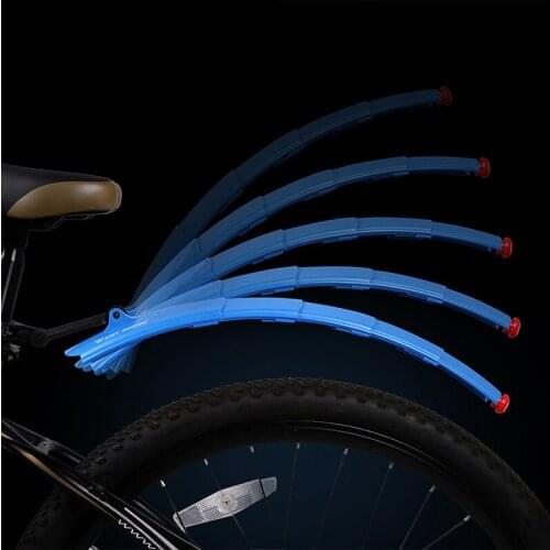 Bicycle Mudguard Mountain Bike Road Bike Telescopic Bike Parts Road Bicycle Front Rear Fender With Tail Lights Cycling Equipment