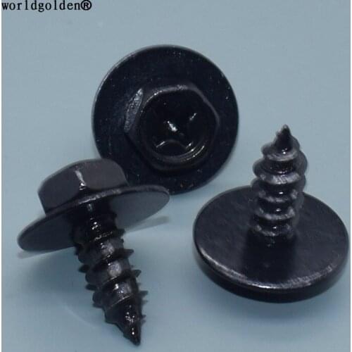 Worldgolden 100pcs auto fasteners Hexagon Tapping Screw