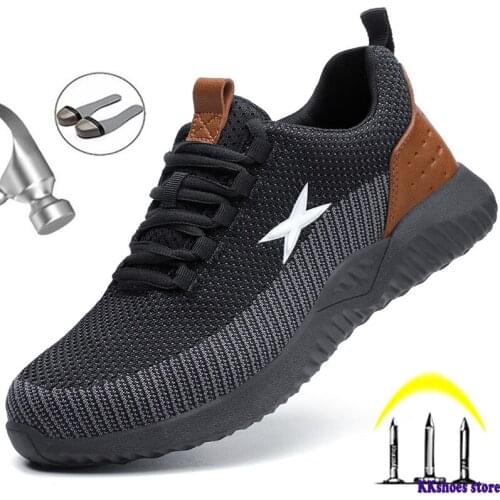 Work Safety Shoes Man Indestructible Anti Smashing Work Sneakers For Men Boots Steel Toe Safety Boots Work Boots Male Security