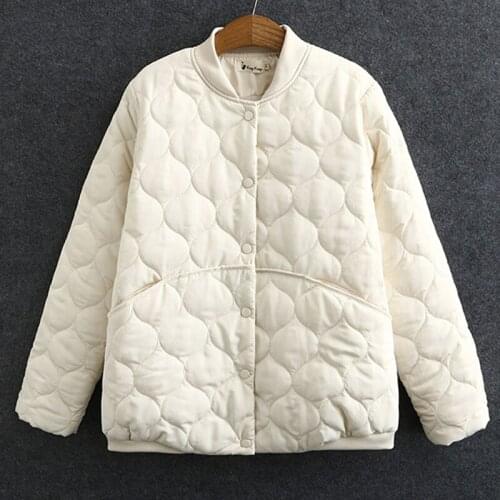 Women Clothing Short Parka Plus Size Autumn Winter Fashion Slim Sweet Quilted Coat Anti-Static Cotton-Padded Outerwear