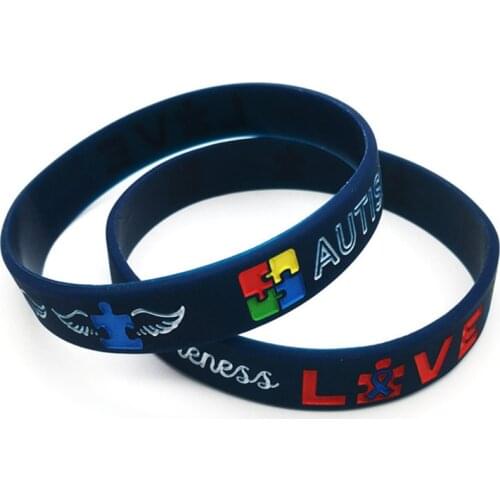 1PC Autism Awareness Puzzle Silicone Bracelets&Bangles Live Acceptance Support Medical Alert Rubber Wristbands Adult Gifts SH304