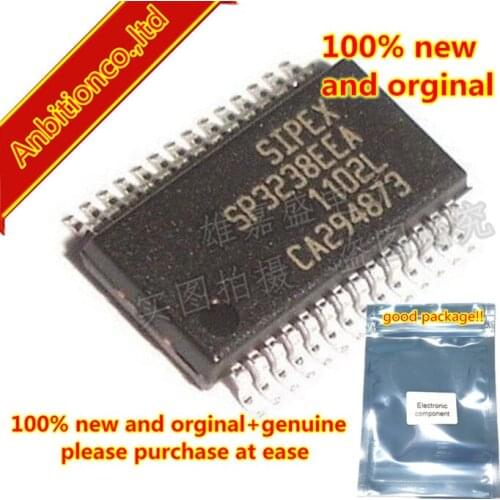 10pcs 100% new and orginal SP3238EEA-L SP3238EEA SP3238 SSOP28 RS232 Intelligent 3.0V to 5.5V RS-232 Transceiver in stock