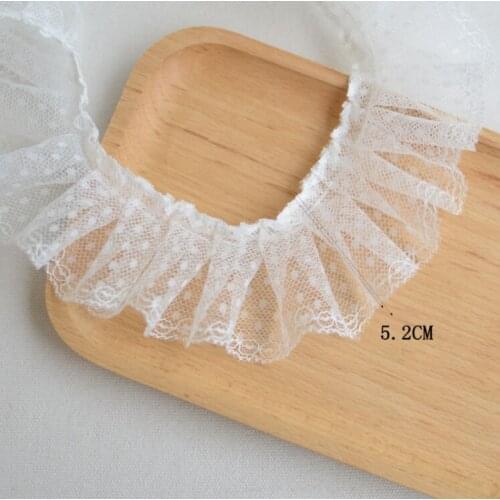 2 Meters/lot Width 15.2cm White Lace Fabric Embroidered Sewing Supplies Flower Lace Applique Trim Dress DIY Garment Accessories