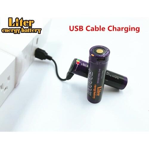 3PCS Laptop Batteries USB 5000ML Li-ion Rechargebale battery USB 18650 3500mAh 3.7V Li-ion battery + USB wire
