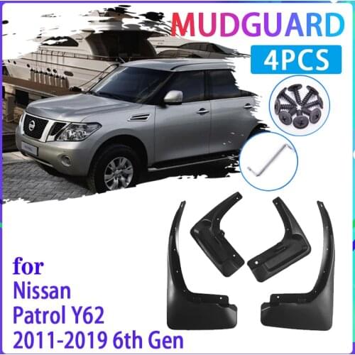4 PCS Car Mud Flaps for Nissan Patrol Y62 2011~2019 2015 2016 2017 2018 Mudguard Splash Guards Fender Mudflaps Auto Accessories