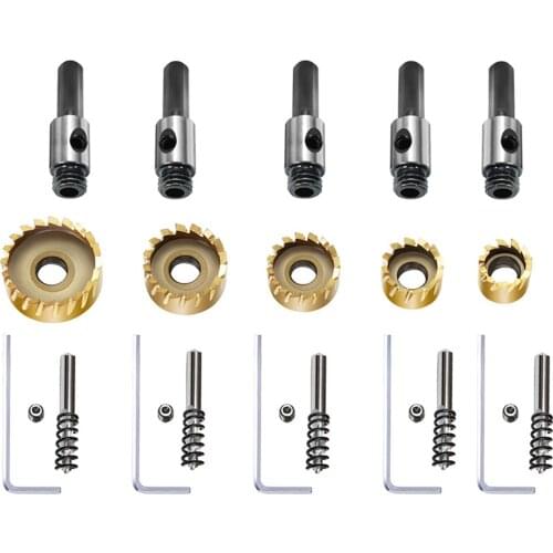 5Pcs/Set M35 Hole Serrated Tapping Device Plated For Power Tools Surface Treatment Gold Coated Titanium Saw Cutter Bit